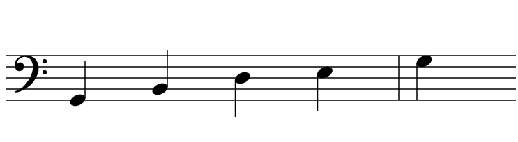 G chord bass line piano